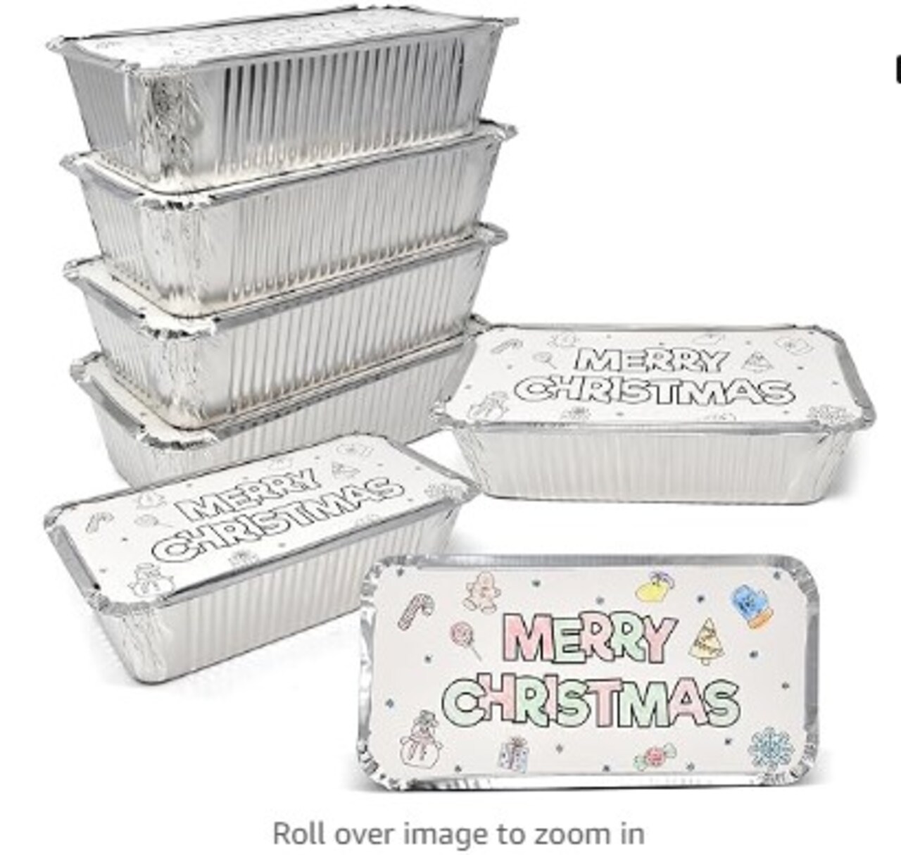 24 Count Colorful Christmas Tin Foil Containers Make Your Own Cookie Lid Covers Aluminum Disposable Food Storage Pans for Christmas Treat Exchange & Goody Party Leftovers Coloring Activity for Children